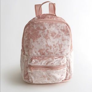 Hollister Pink Velvet Mini Backpack